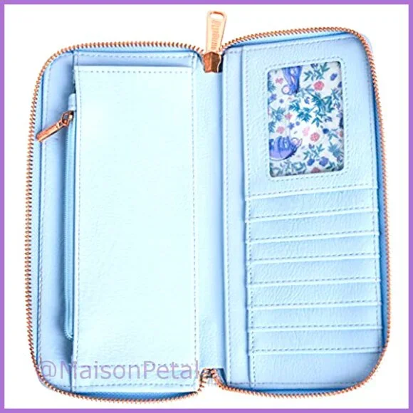 Faux Leather Zip Around Clutch Wallet with Multiple Card Slots